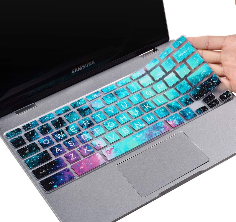 CaseBuy Keyboard Cover for Samsung Chromebook 4 3 XE310XBA-K01US XE310XBA-K02US XE310XBA-K03US XE500C13 XE501C13 11.6 /Chromebook 4+ 15.6" XE350XBA-K01US XE350XBA-K03US XE350XBA-K05US(Upper Case, Galaxy) - Image 1